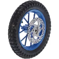 Meoiruery Vorderrad aus Gummi, Reifen 12,5 x 2,75 Zoll, Scheibenbremse, Ritzelschrauben für 47-cm³- und 49-cm³-Zweitakt-Mini-Dirtbikes, blau