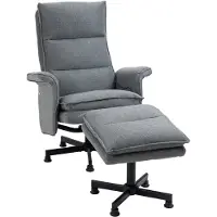 SUGIFT Massagesessel mit Fußhocker – 8 Vibrationspunkte, Fernbedienung, Grau