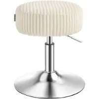 Vasagle Schminkhocker, Schminkstuhl, Sitzhocker, höhenverstellbar, 360° drehbar, Cord, dicke Polsterung, für Schlafzimmer, Küche, Esszimmer, modern