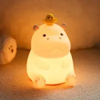 Traumheim Nachtlicht,Silikon Nachtlampe Kinder, 3 Lichtmodi Stilllicht Dimmbar mit Timer, Touch-Steuerung Silikon Nachtlicht Baby, USB-Aufladbar Panda Lampe
