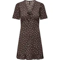 ONLY Minikleid "ONLMOLLY S/S V-NECK DRESS JRS NOOS" Materialmix, regular fit, V-Ausschnitt