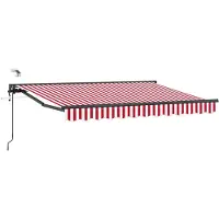 vidaXL Elektrische ausziehbare Markise Rot, Weiß, Anthrazit 3 x 2,5 m