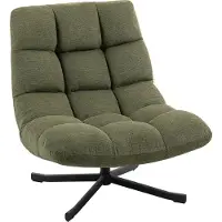 HOMCOM Sessel Drehbar Loungesessel mit Breiter Sitzfläche Chenille-Optik Grün