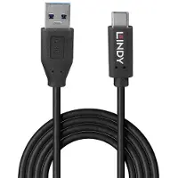 Lindy 36972, 1,5 m, USB A, USB C, USB 3.2 Gen 2 (3.1 Gen 2), 10 Gbit/s, Schwarz
