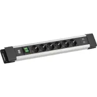 Bachmann BM005920 CONNECTUS 6xCEE7/3 1xSchalter 1xUSB A/C 22W 2,0m CEE7/7 Grau