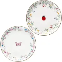 MamboCat Fancy Garden Marienkäfer & Schmetterling 2x Kuchenteller Porzellan Ø16,3cm