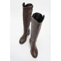 Prologue Moreni Elastischer Stiefel mit Schnalle, Blockabsatz & kniehohem Schaft