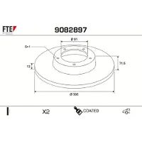 FTE Bremsscheibe COATED RANGE FTE 9082897
