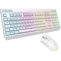 The G-Lab Kabelloses Gaming-Bundle – – TUNGSTEN EX W COMBO – Tastatur + Maus – 32 konfigurierbare Makros – WEISS