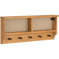 Helloshop26 - Wandgarderobe mit praktischen Haken 87 x 12 x 35 cm rustikaler Stil massives Kiefernholz 02_0056692