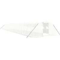 Helloshop26 - Gewächshaus Zelt Pflanzen Blumen Gemüse Unterstand mit Stahlrahmen 96 m2 24 x 4 x 2 m weiß 02_0044645