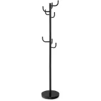Helloshop26 - Metallgarderobe 33,5 x 33,5 x 175 cm 8 Haken stabil klassisch-modernes Design schwarzes Metall