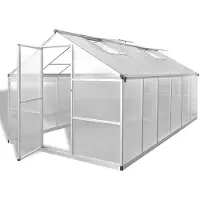 Helloshop26 - Verstärktes Aluminium-Gewächshauszelt/Überdachung für Pflanzen Blumen und Gemüse mit Grundrahmen 9.025 m2 transparent 02_0044663