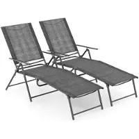 Helloshop26 Liegestühle klappbar - - Modell 155-189 cm - Verstellbare Rückenlehne - 6 Stufen - Grau