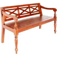 Helloshop26 - Batavia Bank/Sitzbank 123 x 50 x 81 cm massives dunkelbraunes Mahagoniholz 02_0010923