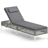 Helloshop26 Gartenliege 194 x 55 x 40 cm verstellbare Rückenlehne 6 Stufen Kissen