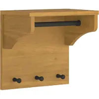 Helloshop26 - Praktische Wandgarderobe mit 3 Haken 43 x 30 x 42 cm aus massivem Walnussholz 02_0056690