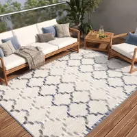 Tapiso Teppich PATIO Outdoor – Balkon und Terrassen Teppich, wetterfest & pflegeleicht 80 x 150 cm