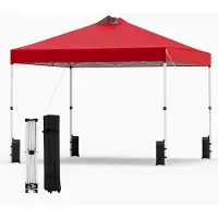 Northix 3 x 3 m roter Faltpavillon mit Sandsäcken und Heringen