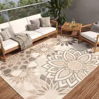 Tapiso Teppich PATIO Outdoor – Balkon und Terrassen Teppich, wetterfest & pflegeleicht 160 x 220 cm