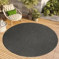 Tapiso Outdoor Teppich MONO Rund Modern Einfarbig Indoor/Outdoor 200 x 200 cm
