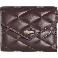 Lacoste Geldbörse Crocodelle Compact Wallet Winetasting dunkelviolett