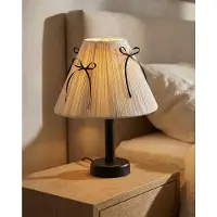 Opviq , Hochwertige Tischlampe mit Metallkörper, Suede-Kappe Ø25 h:20 cm, Höhe: 35 cm, Fassung: 1 x G 10 Max 5 W, Creme und Schwarz, IP20, Perfekt für modernes Wohnen.