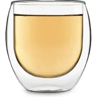 Feelino Trinkglas Jumbo | Doppelwandig | Hochwertiges Borosilikatglas | 410 ml | Unikat Transparent