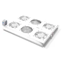 Roline 19-Zoll Dachlüftereinheit 4 Lüfter, Thermostat für Serverschrank grau