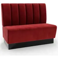 BIG Möbel Gastro Sitzbank Amsterdam | 120 cm breit | Samtstoff in Rot | Vertikal | Dinerbank