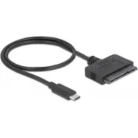 DeLOCK USB Type-C Konverter zu 22 Pin SATA 6 Gb/s, USB C, 22-pin SATA, 0,5 m, Schwarz