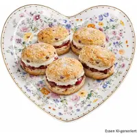 MamboCat Mon Amour Servierplatte Herzform Porzellan floral großer Teller Gebäck Kuchen