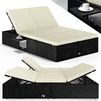 Casaria Sonnenliege Polyrattan 2 Personen