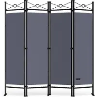 Casaria Deuba Faltwand - Raumteiler - anthrazit -180x163cm
