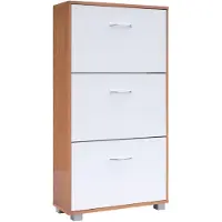 Casaria Schuhschrank Buche/Weiß 115x60x24cm