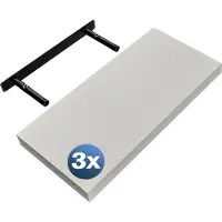 Casaria 3x Wandregal 50cm Holz Matt Weiß Regal