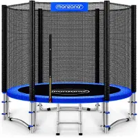 Monzana Trampolin Ø 244 cm Komplettset inkl. Sicherheitsnetz Leiter Randabdeckung & Zubehör Kindertrampolin Gartentrampolin