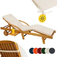 Detex Polster Auflage für Gartenliege, Kissen, wetterfest, waschbar in Creme