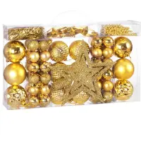 Casaria Weihnachtskugeln 66 er Set - Matt Glänzend Ø 3/6 cm Gold