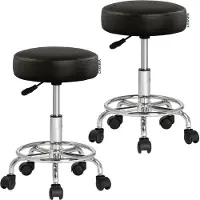 Casaria 2er Set Rollhocker schwarz