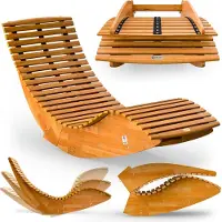 Casaria Ergonomische bequeme Liege - Akazienholz FSC zertifiziert - 150x60x93cm