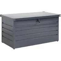 Gardebruk Auflagenbox 385L Volumen inkl. Handschuhe Metall Abschließbar Gasdruckfeder 120x62cm Wetterfest Garten Balkon Keller Gartenbox Gartentruhe Anthrazit