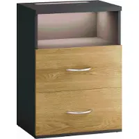 Casaria Nachttisch Jamie, 109660, braun / grau, mit 2 Schubladen und LED, (B/H/T) 40 x 55 x 28cm