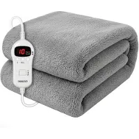 Monzana Heizdecke / Wärmedecke Fleece Grau 180x130cm