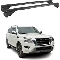 Omac Dachträger Grundtäger für Nissan Patrol 2010-2024 75kg Aluminium Schwarz 2 tlg