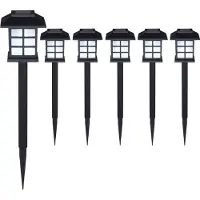 Monzana Solarlampe für Außen 6er Set LED Wetterfest IP44 Dämmerungssensor Erdspieß Solar Laterne Schwarz Garten Leuchte Außenleuchte Balkon Deko