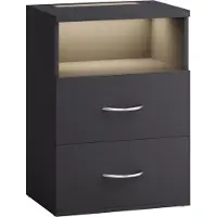 Casaria Nachttisch Jamie, 109658, anthrazit, mit 2 Schubladen und LED, (B/H/T) 40 x 55 x 28cm