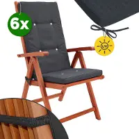 Detex Sitzauflage für Hochlehner im 6er-Pack, Farbe Anthrazit