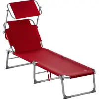 Casaria Liege 'Hawaii' mit Sonnendach Aluminium orange 195 x 60 x 30cm