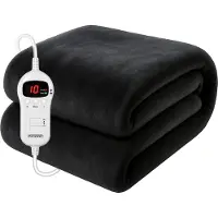 Monzana Elektrische Deken Koraal Fleece Antraciet 180x130ccm